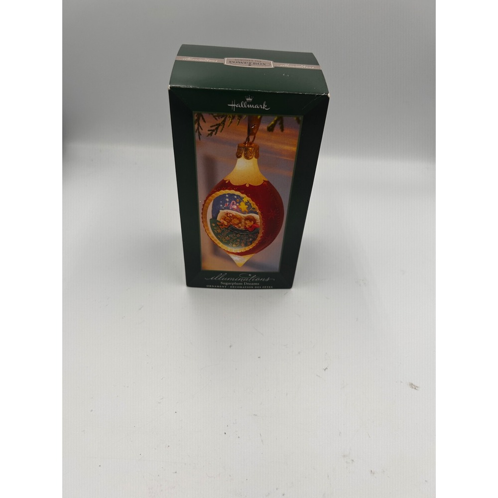 Hallmark Illuminations Sugarplum Dreams Christmas Ornament Lighted Red Gold
